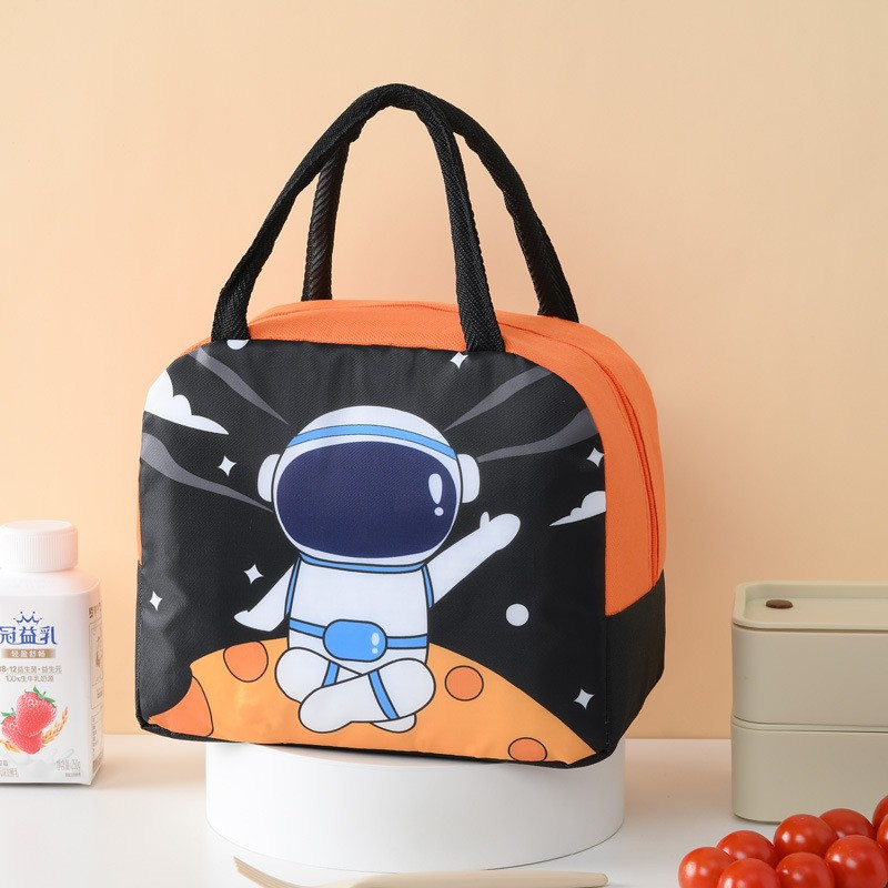 Geanta termoizolanta pentru copii, Imprimeu Astronaut, 23x13x19 cm, negru/portocaliu — varianta 4