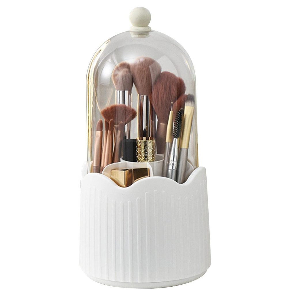 Cutie pentru Depozitarea Pensulelor de Machiaj, Rotativa, Plastic, 36 cm x 13 cm, Alb — varianta 3