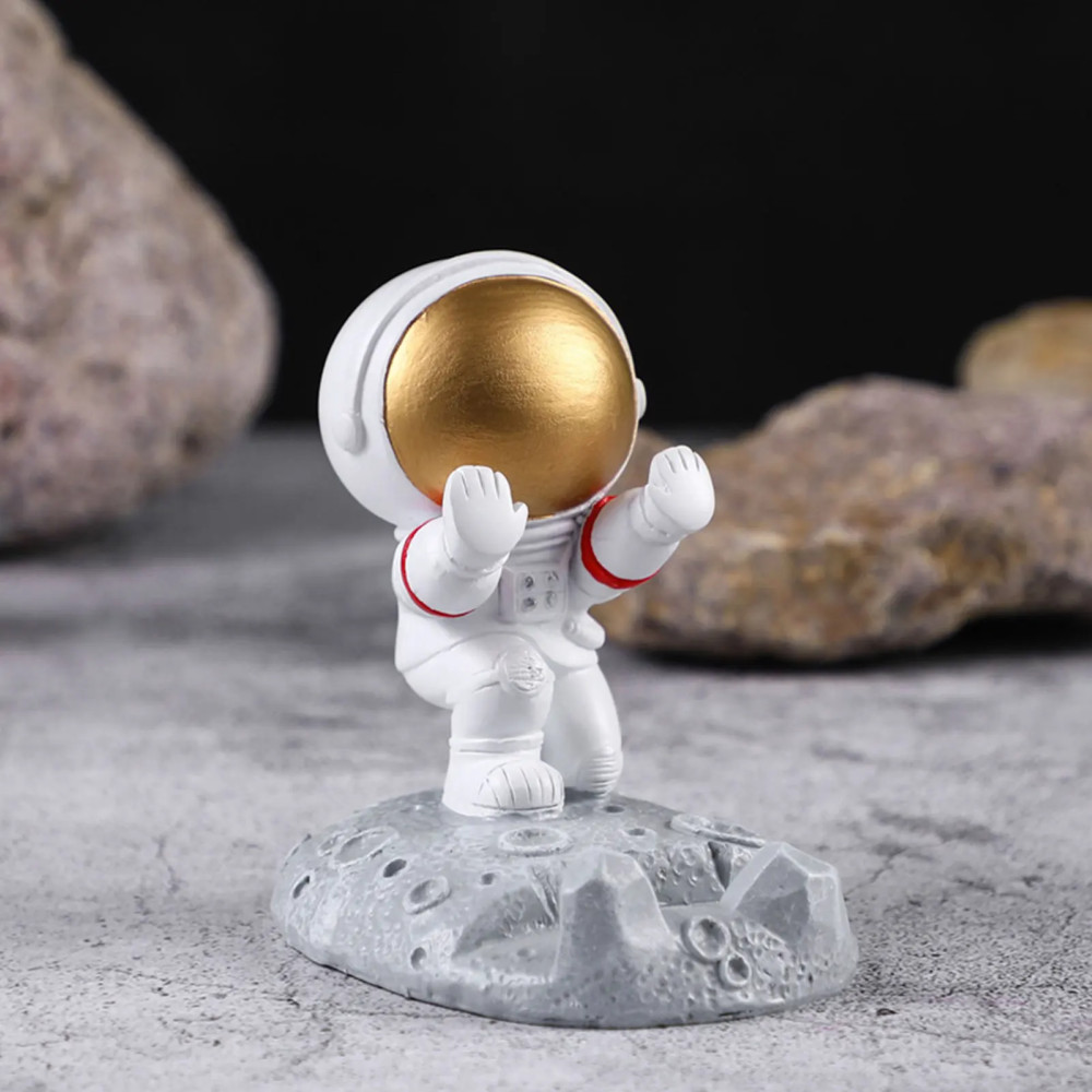 Suport pentru telefon Micul Astronaut, alb/auriu, model 1 — 3