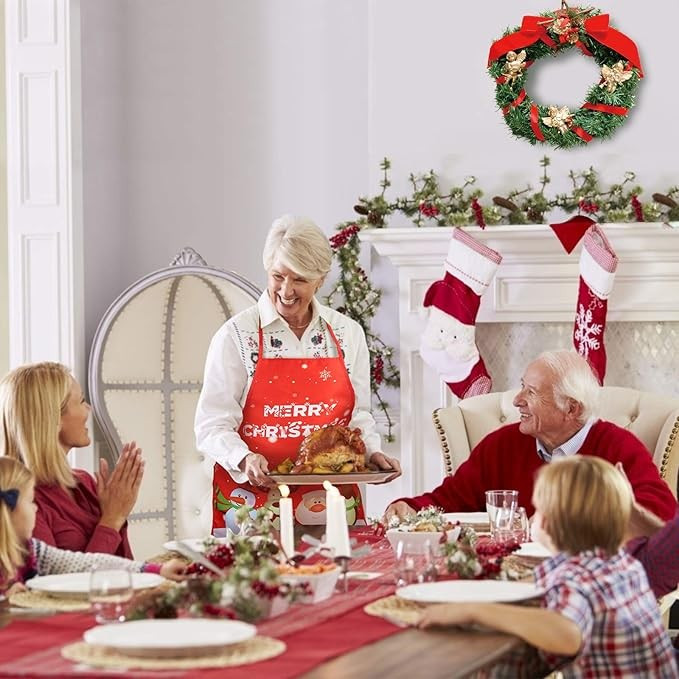 Sort de bucatarie decorativ, tema Craciun, 50 x 70 cm, model Merry Christmas — varianta 4