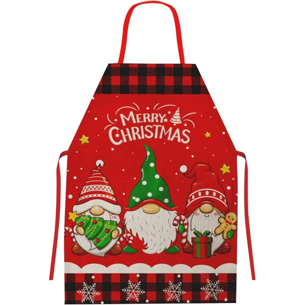 Sort de bucatarie decorativ, tema Craciun, 50 x 70 cm, model 3 elfi — varianta 2