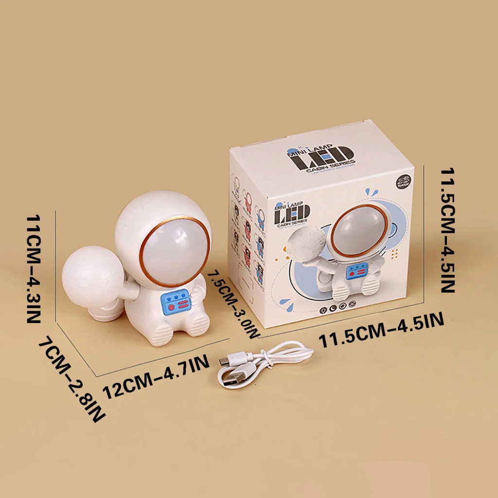 Lampa LED 2 in 1, cu ascutitoare si suport creioane, astronaut roz — varianta 4