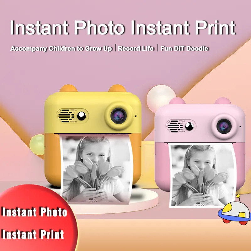 Aparat foto, camera video Full HD pentru copii IDK-A22, imprimanta termica incorporata, albastra — varianta 4