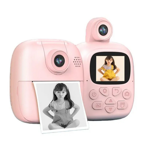 Aparat foto, camera video Full HD pentru copii IDK-A19, imprimanta termica incorporata, turcoaz — 2