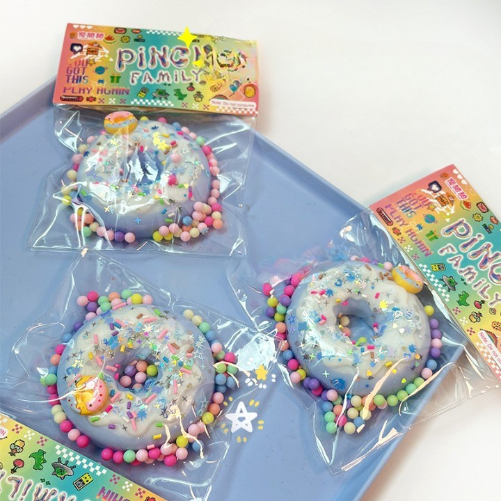 Jucarie tip Taba Squishy, gogoasa, 6 x 6 cm 90 gr, albastra — varianta 3