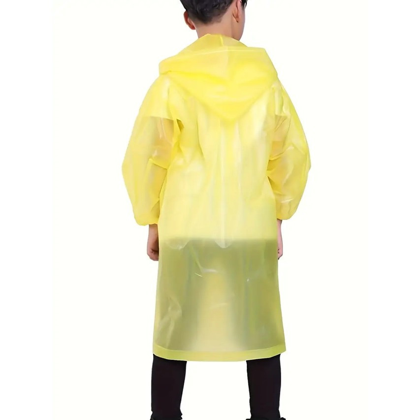 Pelerina de ploaie pentru copii, 100 - 145 cm, din EVA, inchidere cu capse, galbena — varianta 3