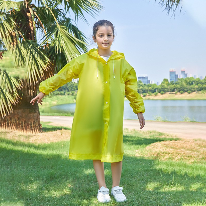 Pelerina de ploaie pentru copii, 100 - 145 cm, din EVA, inchidere cu capse, galbena — varianta 6
