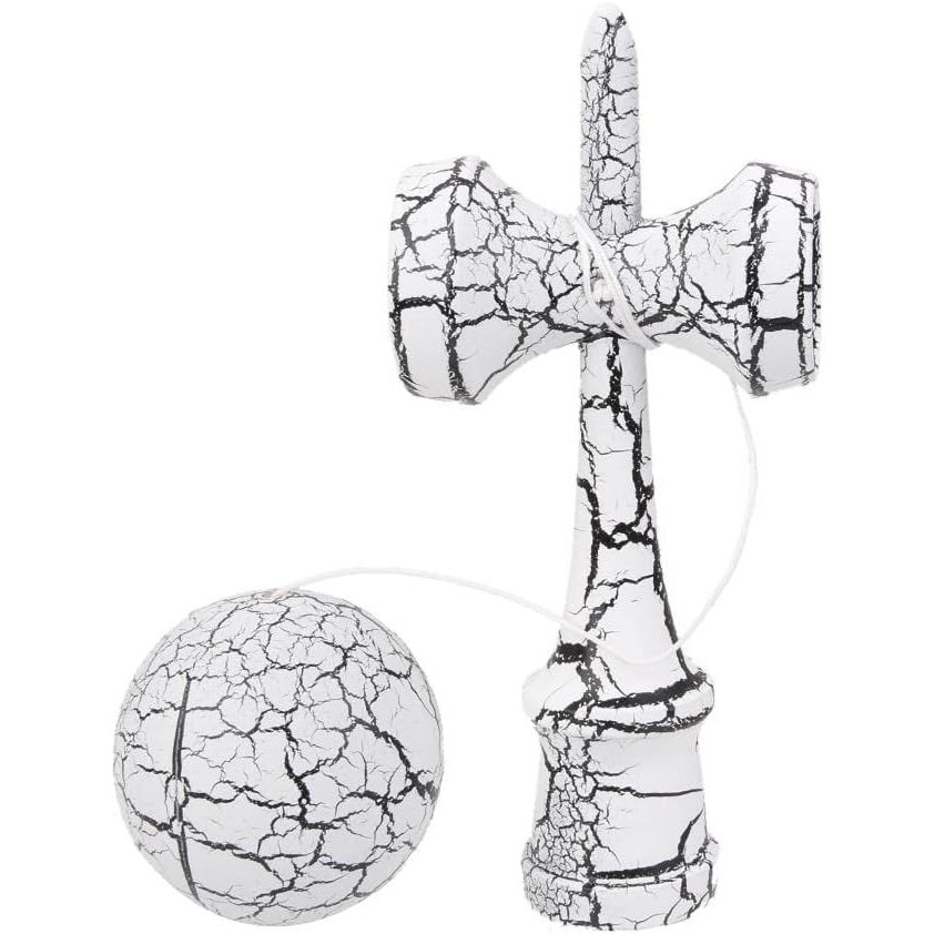 Jucarie lemn Kendama X model Crack, 18 cm, albastra — varianta 4