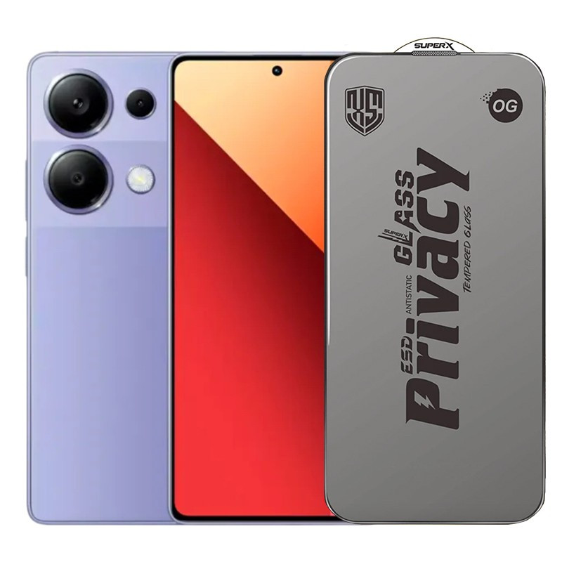 Folie de sticla Redmi Note 13 Pro, Full Glue Privacy, margini negre — varianta 4