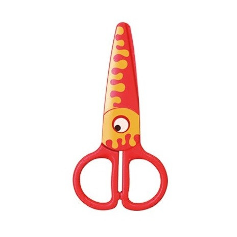 Foarfeca Keyroad Kids Pro KR971402, 13 cm, plastic, prescolari, peste portocaliu, blister — 2