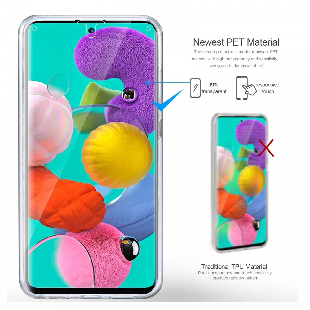 Husa protectie Samsung Galaxy A71 (fata + spate) Fully PC & PET 360°, transparenta — varianta 5