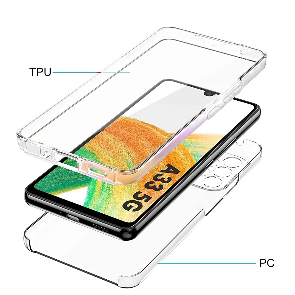 Husa protectie Samsung Galaxy A33 5G (fata + spate) Fully PC & PET 360°, transparenta — varianta 2