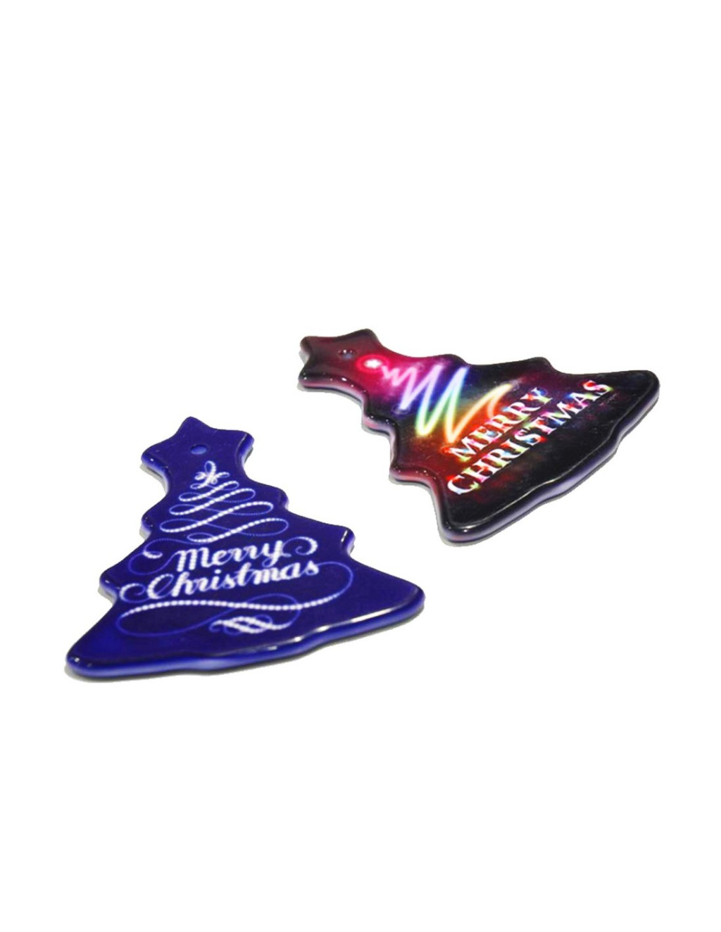 Ornament de Craciun personalizabil pe ambele fete, bradut din ceramica, 9.2 x 7 cm — 3