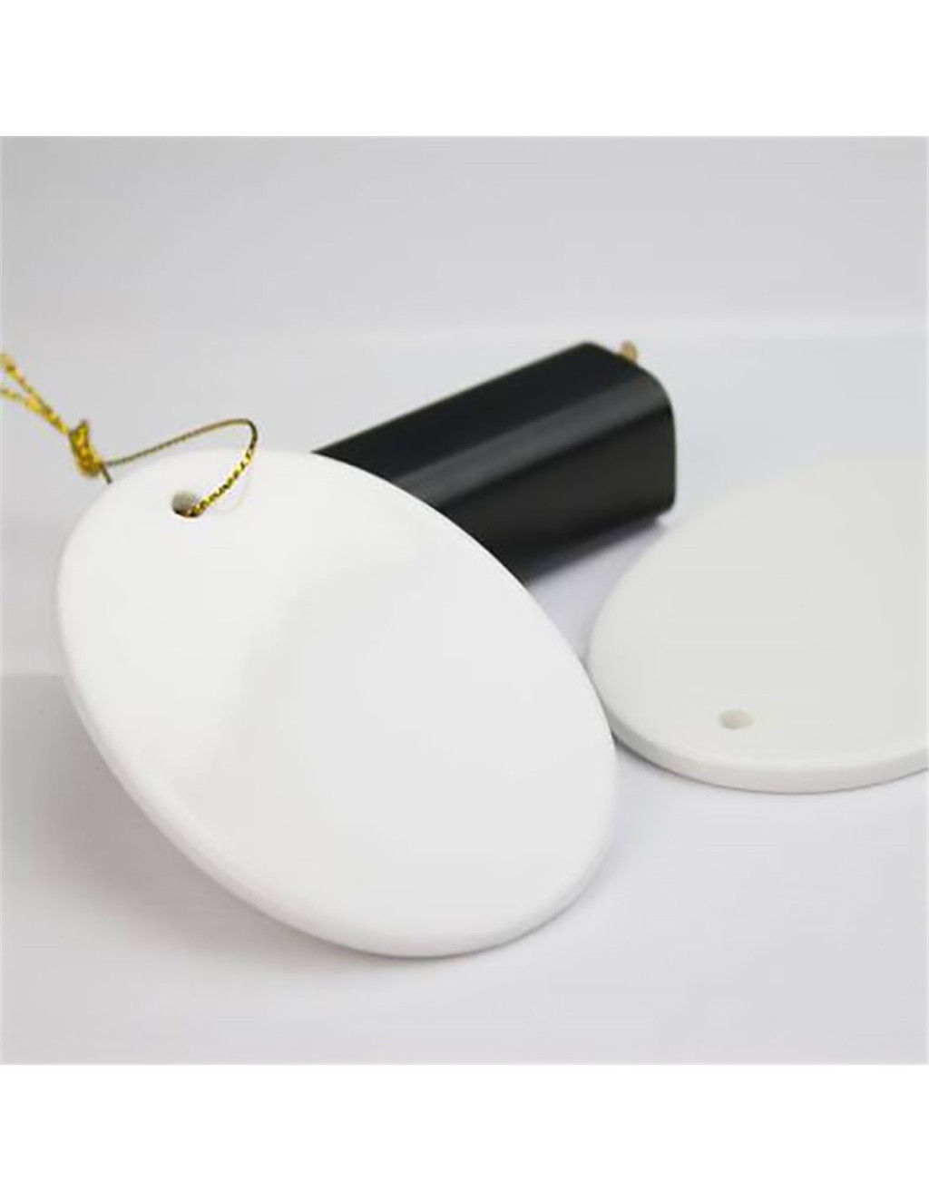 Ornament de Craciun personalizabil pe ambele fete, din ceramica, 8.3 x 6 cm — varianta 3