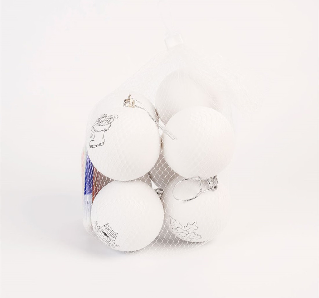 Set 8 globuri de brad de colorat pentru copii — varianta 3