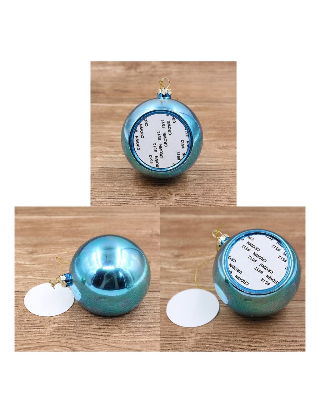 Glob personalizabil rosu pentru brad, Ø 8 cm — varianta 3