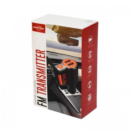 Modulator FM cu incarcare USB si Bluetooth Greatnice GTS-C905, 2 porturi USB, negru/portocaliu — varianta 6