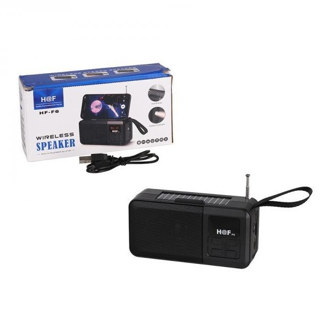 Boxa portabila HF-F6, Bluetooth, USB, TF, Radio FM, lanterna, handsfree, stand telefon, negru/rosu — 4
