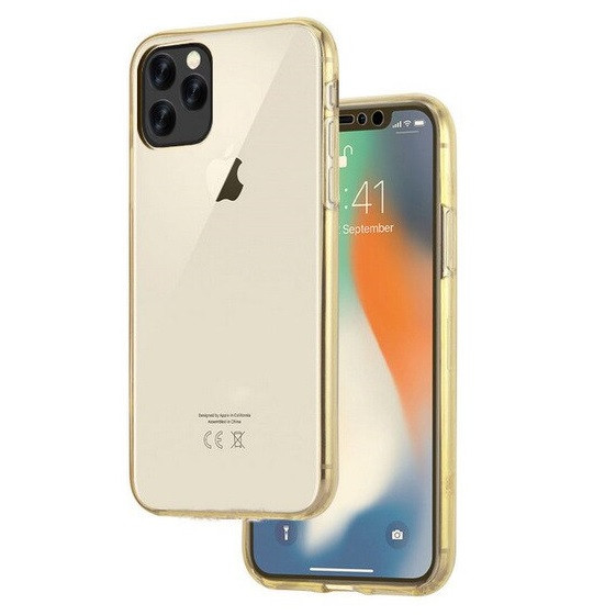 Husa Full TPU 360° pentru iPhone XS MAX (fata + spate), auriu transparent — varianta 2