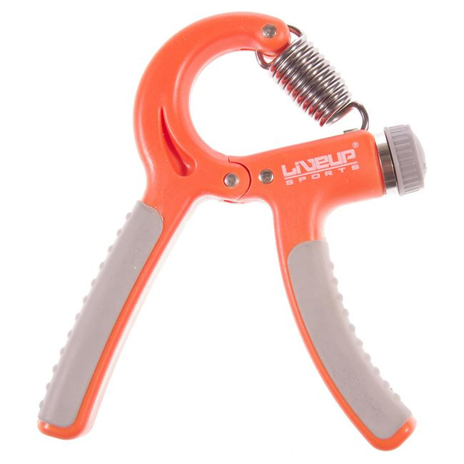 Flexor cu arc Liveup, reglabil 2 - 20 kg, pentru antrenament antebrat, exercitii recuperare maini, portocaliu — 2
