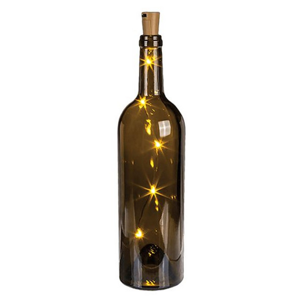 Dop pentru sticle decorativ cu LED, alb cald — varianta 2
