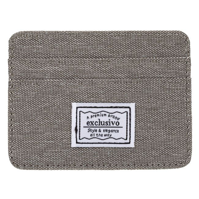 Portofel / ​portcard textil gri, protectie RFID, 5 compartimente, 10 x 7.5 cm — varianta 2