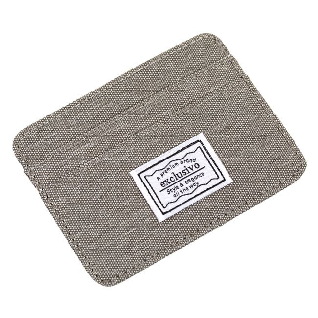 Portofel / ​portcard textil gri, protectie RFID, 5 compartimente, 10 x 7.5 cm — varianta 5