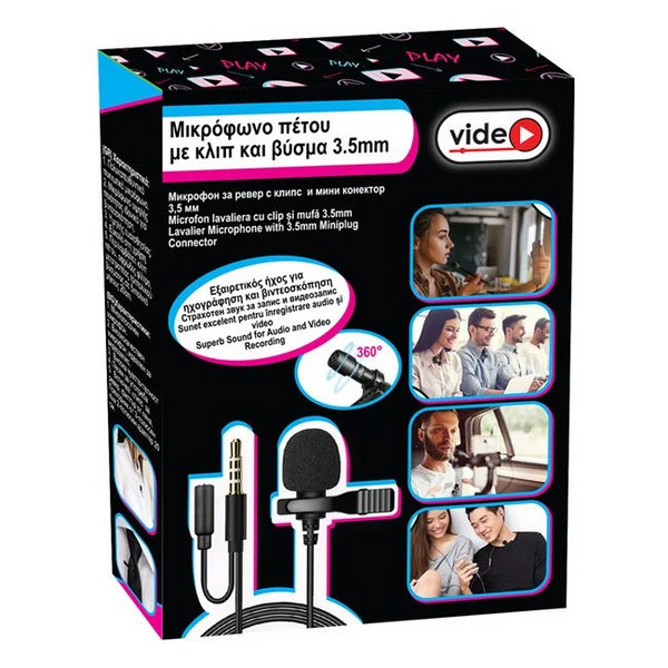 Microfon tip lavaliera cu clips, conector jack 3.5 mm — varianta 5