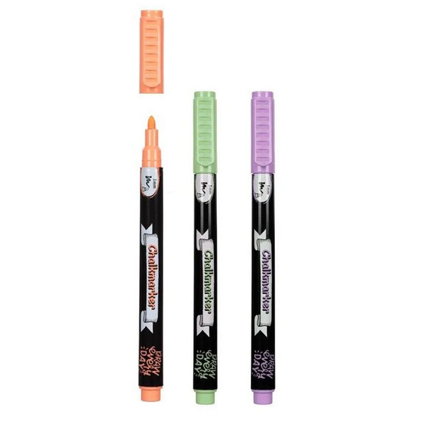 Set 3 carioci creta lichida, varf 1 mm, culori pastel — varianta 2