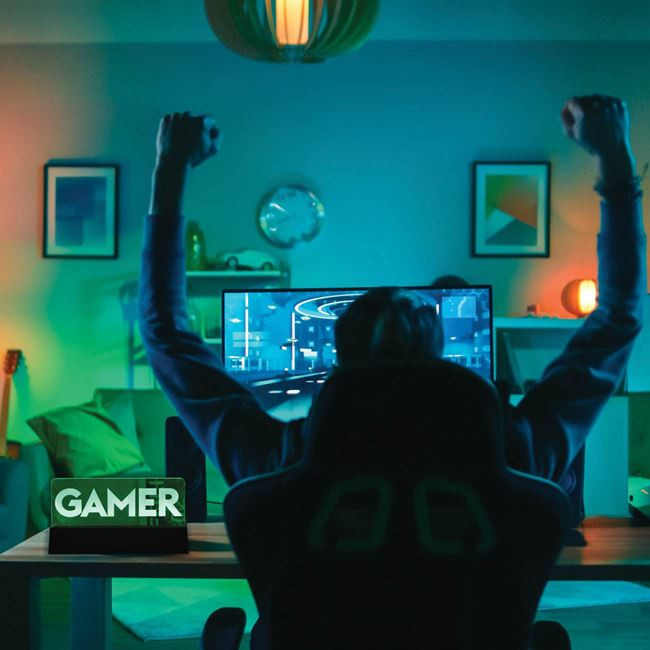 Lampa GAMER cu Lumina Verde 18.5x3x10cm — 2