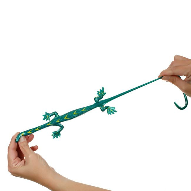 Jucarie Stretchy Iguana, verde/galben, aspect realistic, 24 cm — 2