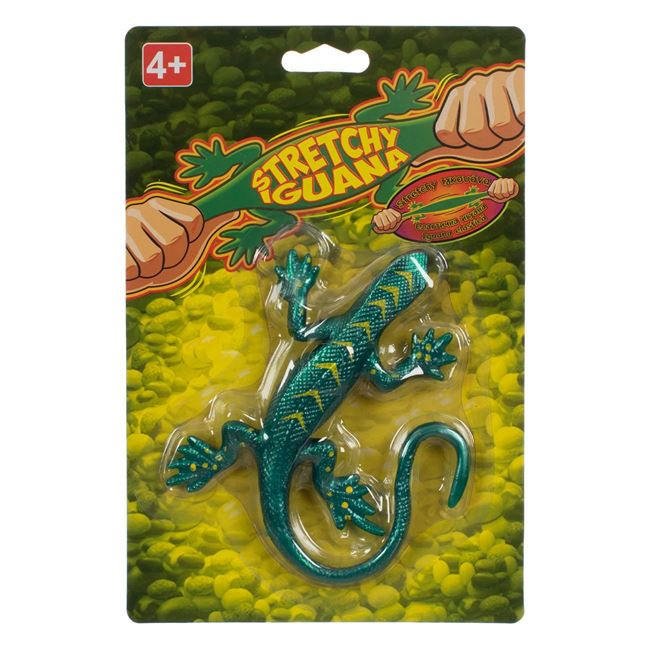 Jucarie Stretchy Iguana, verde/galben, aspect realistic, 24 cm — 3