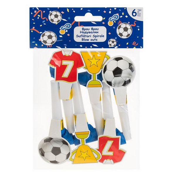 Set 6 suflatori petrecere, tematica fotbal — varianta 2