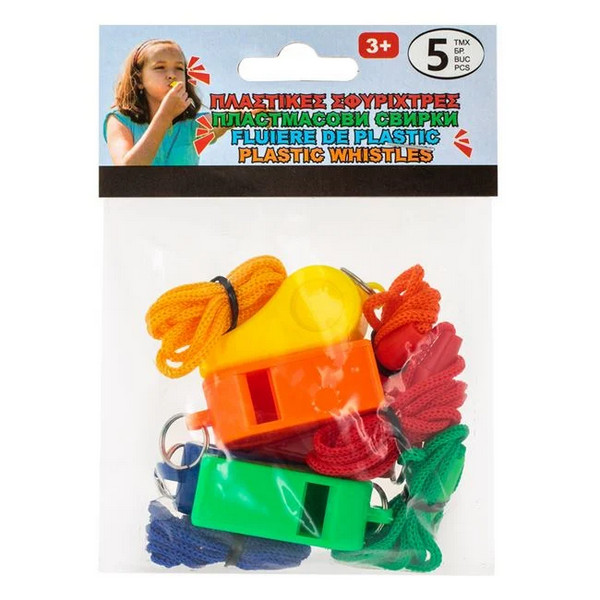 Set 5 fluiere colorate, din plastic — varianta 2