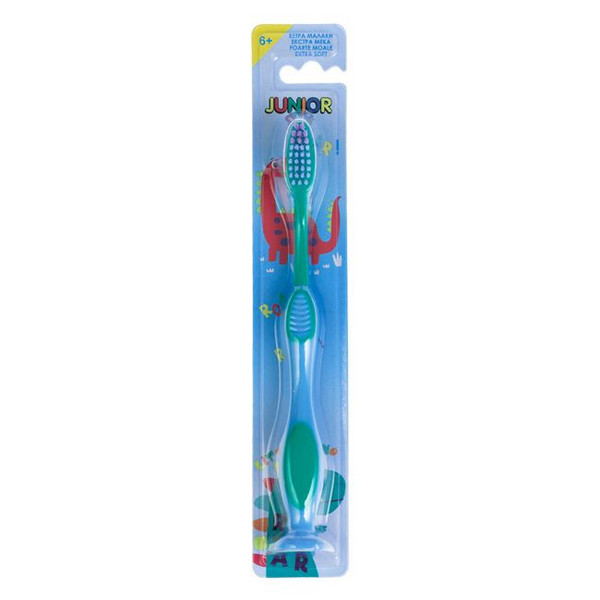 Periuta de dinti pentru copii, Junior, cu ventuza, extra soft, albastru/verde — varianta 3