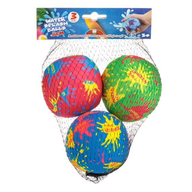 Set 3 mingi textile care absorb apa, 8 cm, multicolore — varianta 2