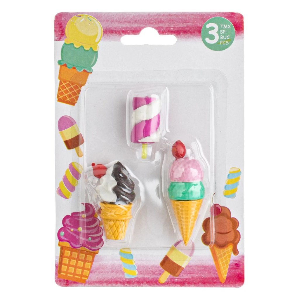 Set radiere 3D, model inghetata & marshmallow, 3 bucati — varianta 2