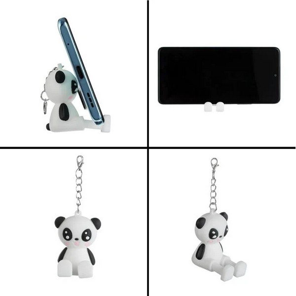 Suport/stand de birou pentru telefon mobil Panda, prindere tip breloc, 3.5 x 3.5 x 5 cm — 3