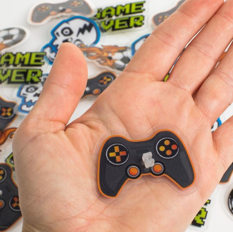 Set 30 decoratiuni spite bicicleta, model gamer, footbal, skull — varianta 2