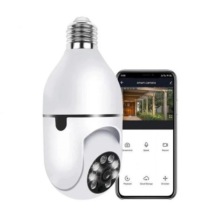 Camera IP Jortan JT-8177, Wi-Fi, Full HD, 360°/90°, alimentare soclu bec (E27) — varianta 2