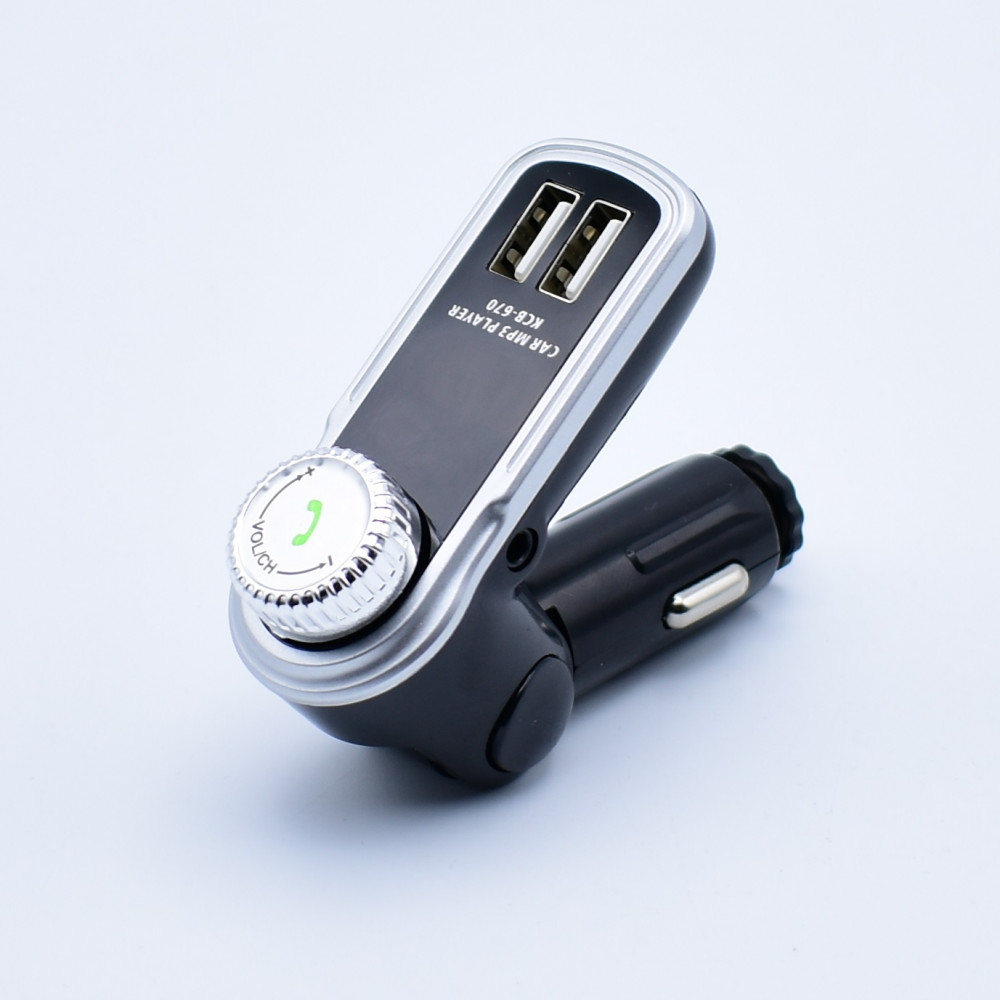 Modulator FM Kbroad KCB-670, Bluetooth, AUX, 2 porturi USB, handsfree, negru/argintiu — varianta 4