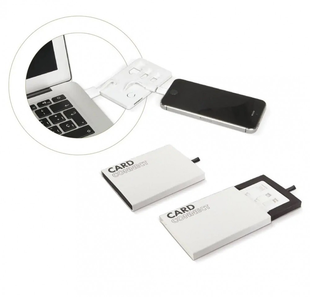 Set 3 in 1 Toppoint Card Connect, cablu USB cu 2 capete (Lightning si MicroUSB) si lanterna LED, negru — varianta 3
