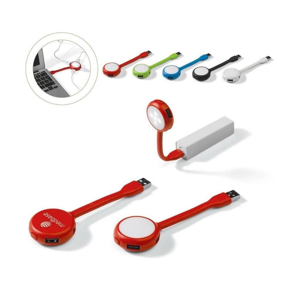 Lampa LED flexibila cu hub USB 2.0, 4 porturi, verde — 2