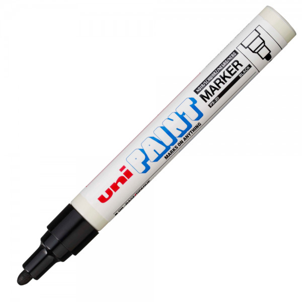 Marker cu vopsea UNI PX-20, varf rotund, 2.2-2.8mm negru — 2
