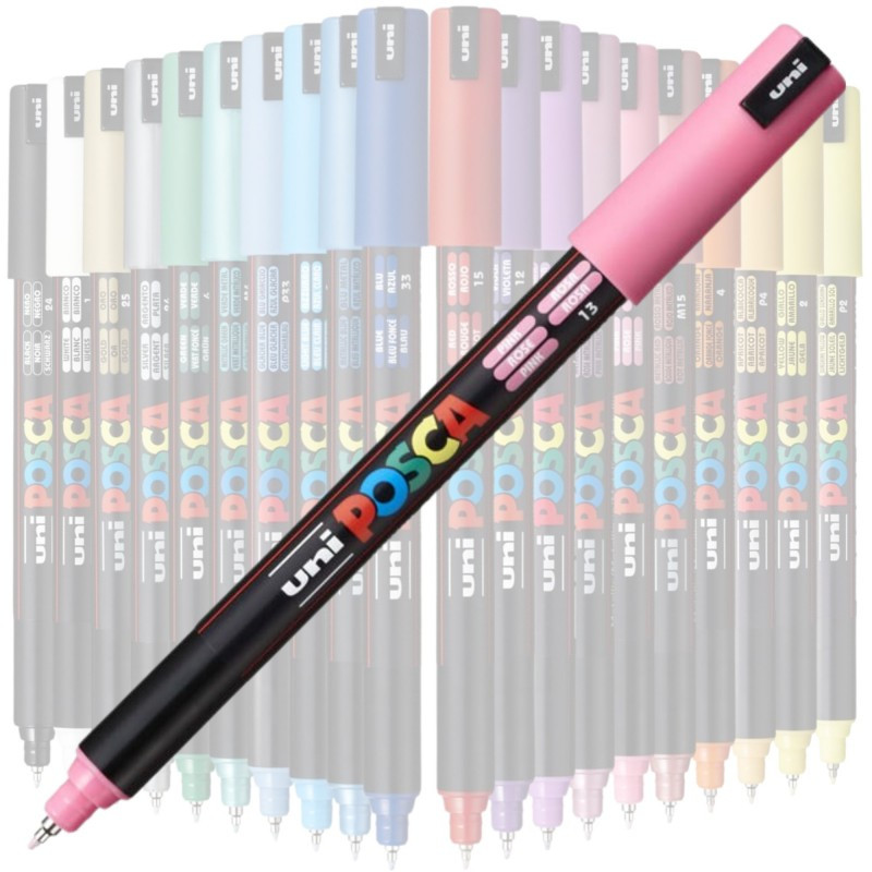 Marker UNI Posca, 0.7 mm, varf fin metalic, roz — varianta 2