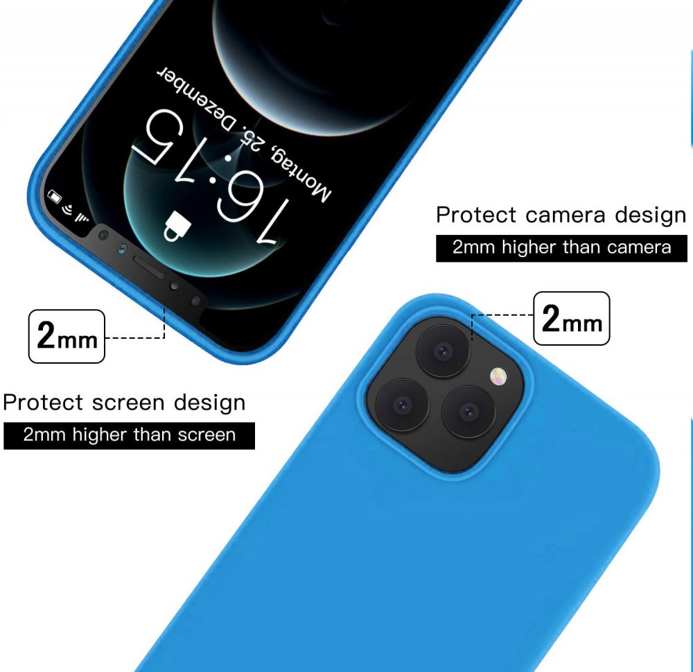 Husa Huawei Y6P Luxury Silicone, catifea in interior, albastru — varianta 3