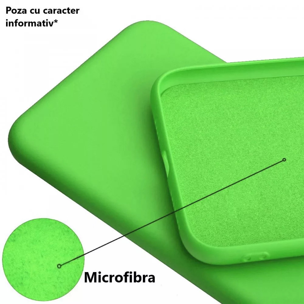 Husa Apple iPhone 11 Pro, Luxury Silicone, catifea in interior, protectie camere, verde neon — varianta 2