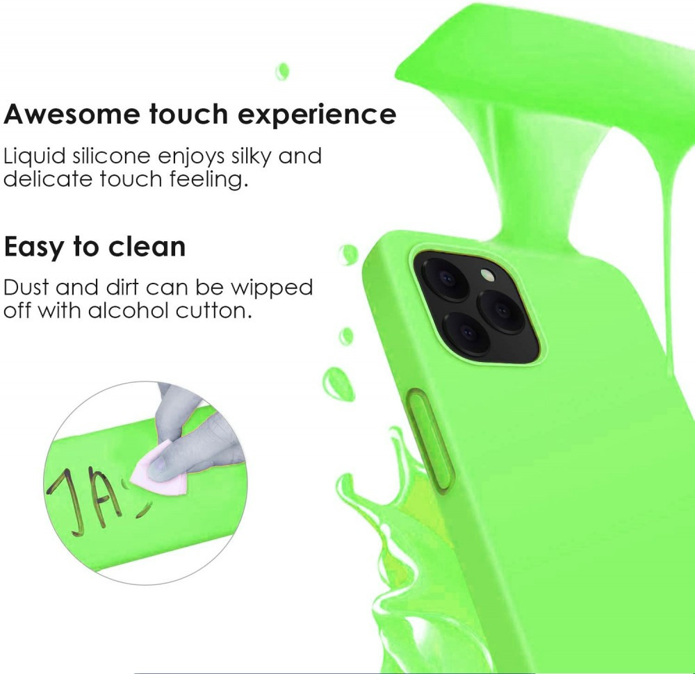 Husa Samsung Galaxy M30s Luxury Silicone, catifea in interior, verde neon — varianta 3