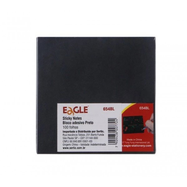Notes adeziv Eagle 654BL, 100 coli, 75 x 75 mm, negru — 3
