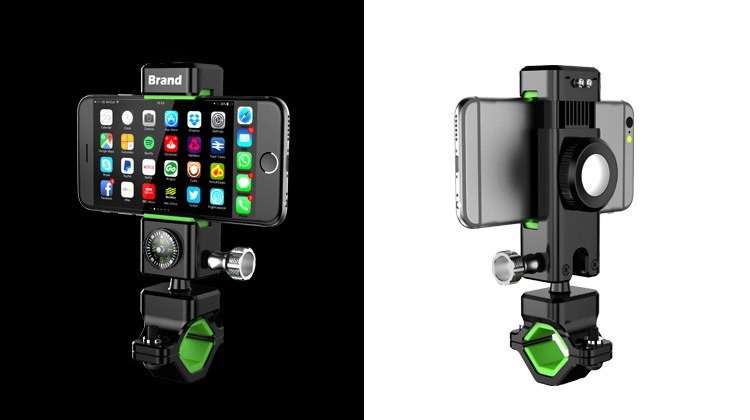 Suport telefon pentru bicicleta Guider Q-003, busola, reglabil, rotire 360, negru — 6